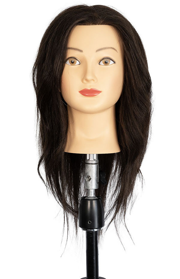 CLARISSE malleable woman's head for hairdressers 100% natural hair